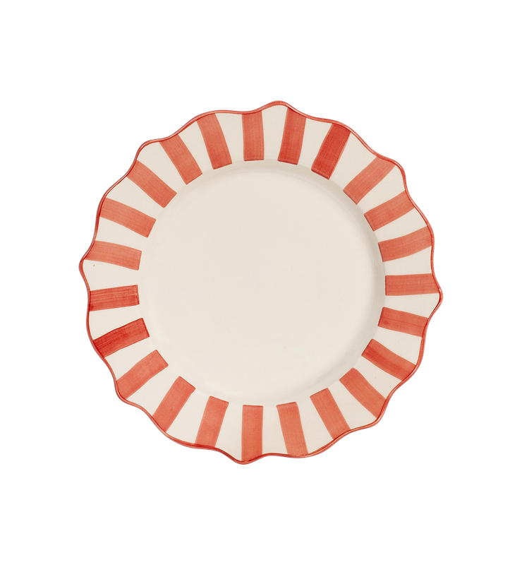 Dinerbord geribbeld Candy Cane