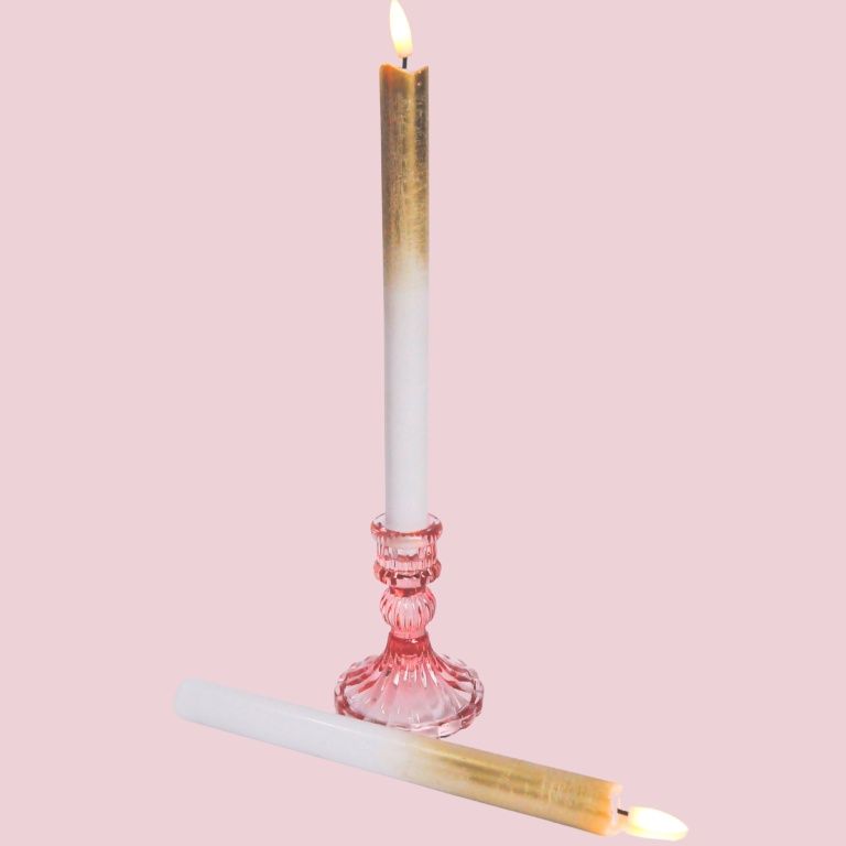 LED kaarsen goud/wit ombre