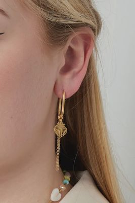 Oorbellen ketting en schelpje