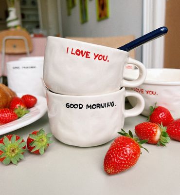Cappuccino mok met tekst