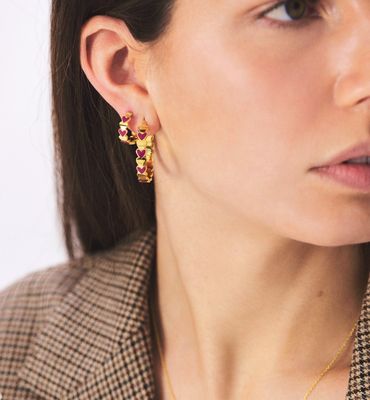 Small Beloved Mauve hoop oorbellen