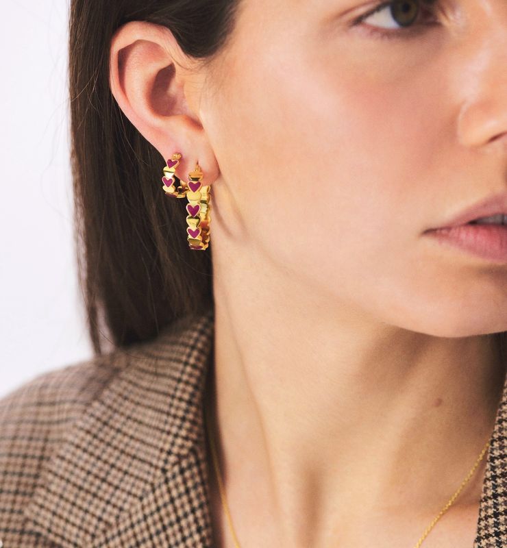 Small Beloved Mauve hoop oorbellen