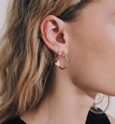 Single Rose Heartbeat oorbel