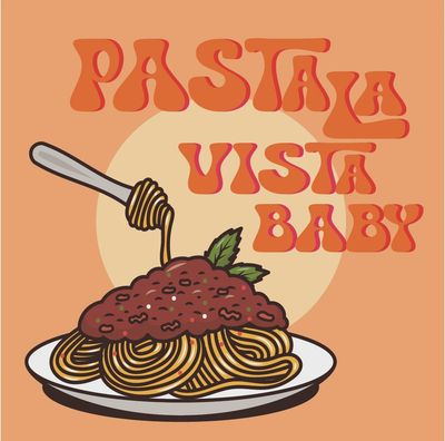 Tegeltje &#39;Pasta la vista baby&#39;