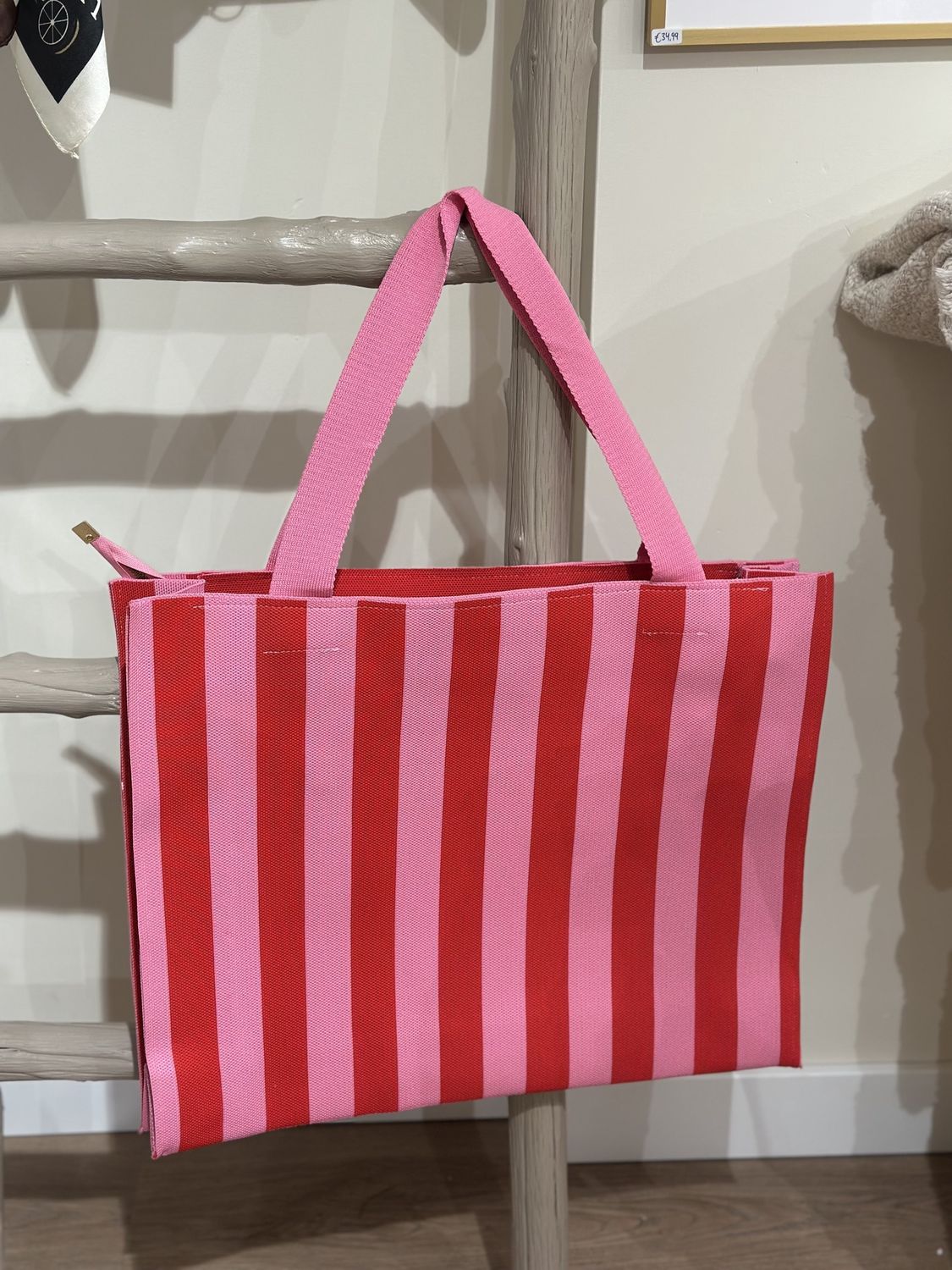 Shopper funky stripes - pink/red