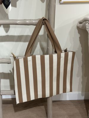 Shopper funky stripes - beige/ecru
