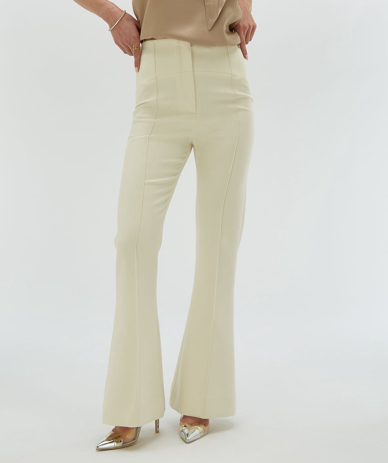 JV KIT flared pantalon - light ecru
