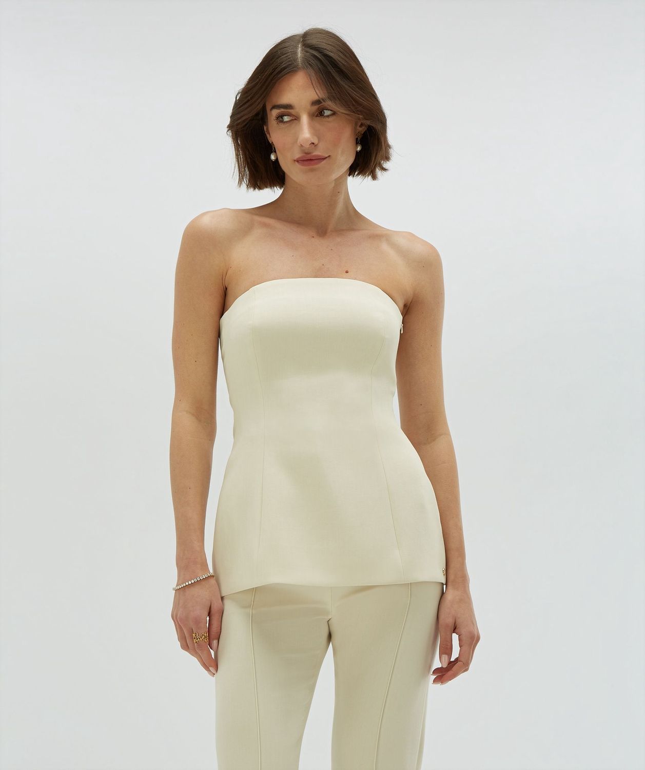 JV IVY bustier top - light ecru