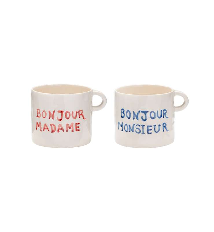 Bonjour mokken - set van 2