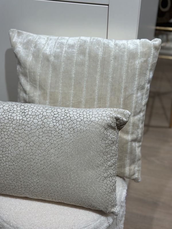 Kussen &#39;VELVET STRIPES&#39; - beige