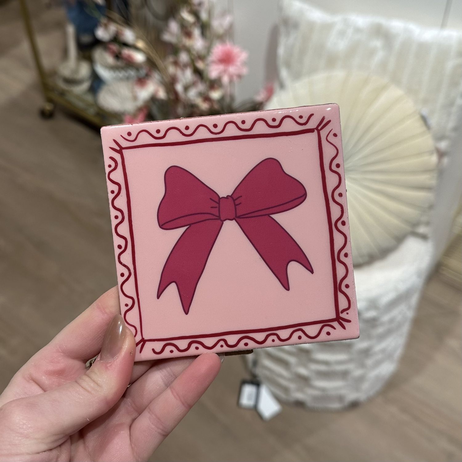 Tegeltje &#39;Pink Bow Love&#39;