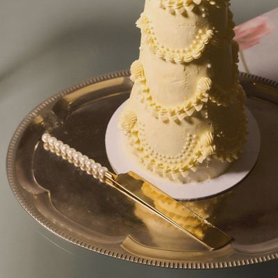 Set of Pearl Cake Knife and Server