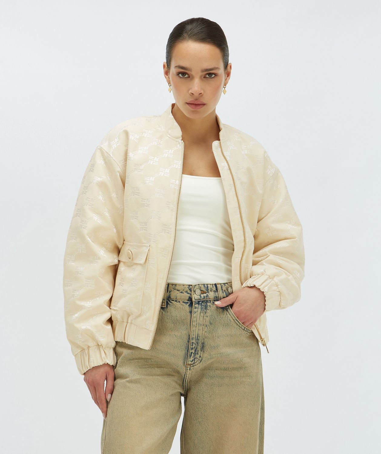 JV KELSEY bomber - ecru pattern