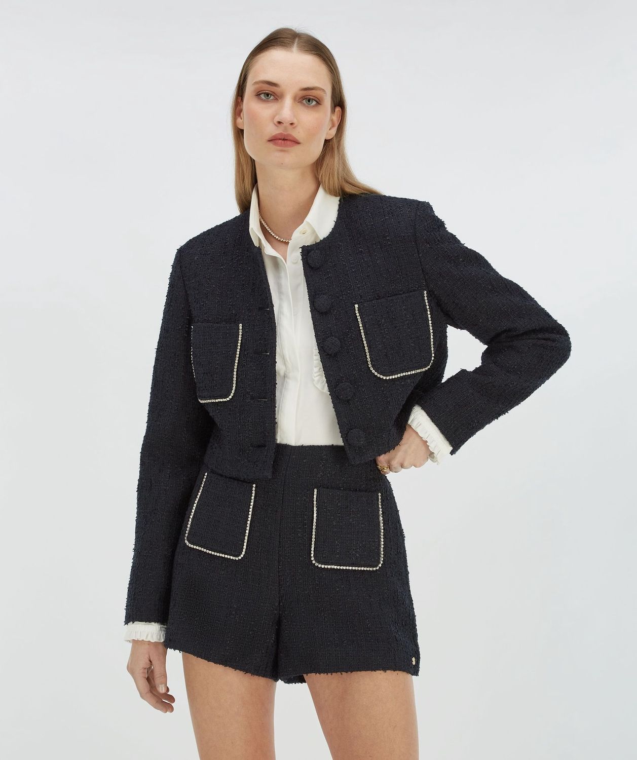 JV DAANTJE  cropped blazer - navy blue