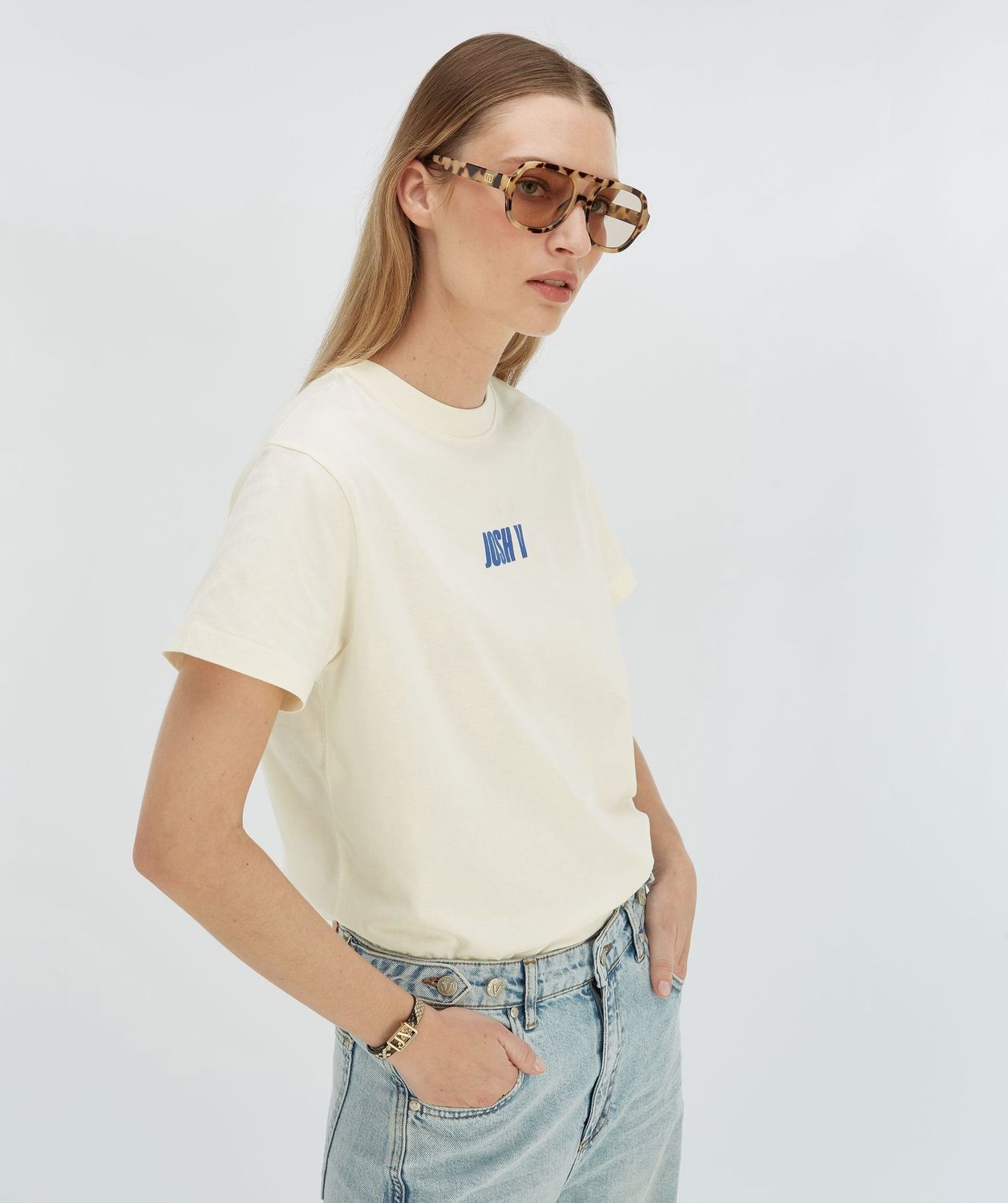 JV ROXY t-shirt - off white/blue
