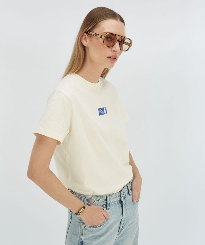 JV ROXY t-shirt - off white/blue