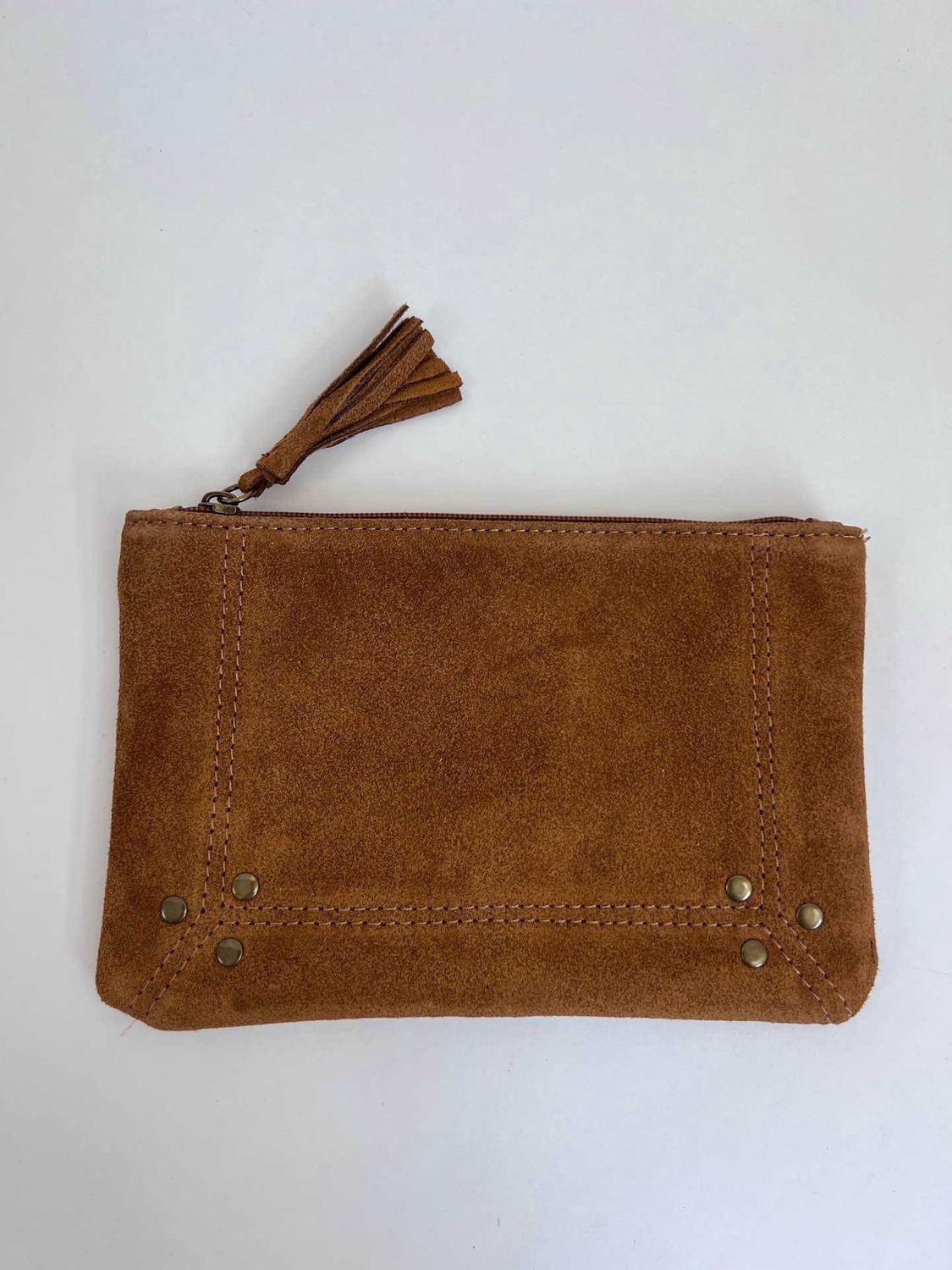 Leren clutch &#39;ISABEL&#39;, Colour: Cognac