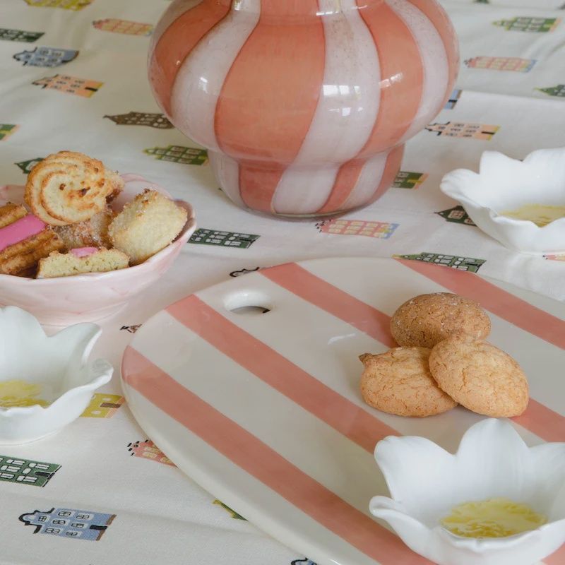 Serveerplank met strepen, Colour: Zalmroze