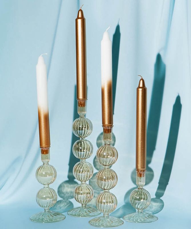 Bubbel kandelaar Vondels - beige