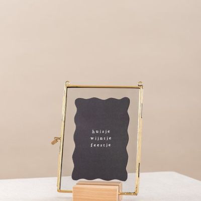 Gouden lijst contour kaart – huisje wijntje feestje