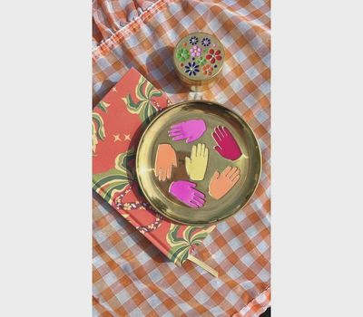 Brass opbergdoosje met bloemen