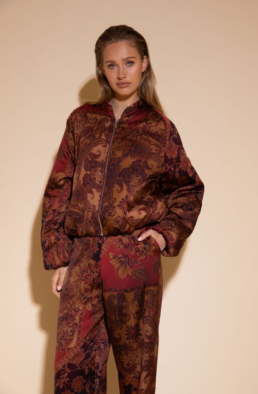 AA FAITH bomber - multi print/burgundy