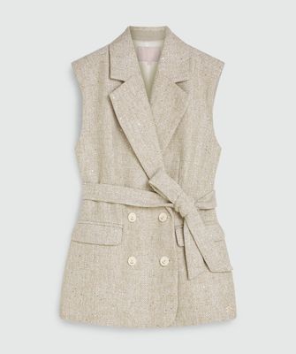 JV YARA gilet - light brown melange
