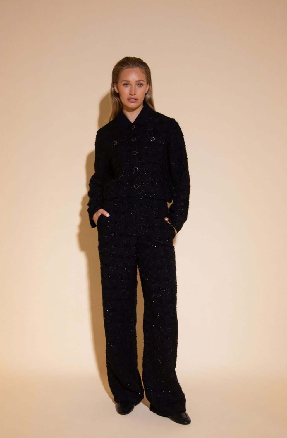 AA ROBBI broek - black glitter