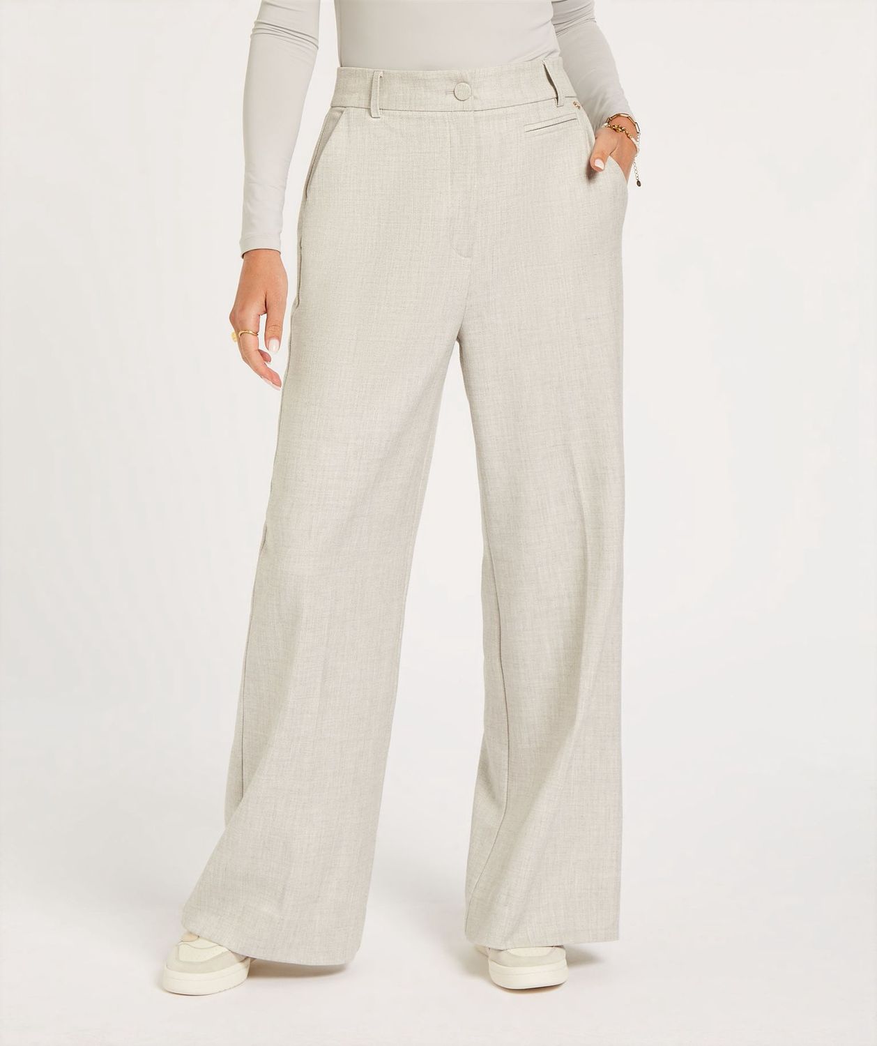 JV KATE wide leg pantalon - light grey