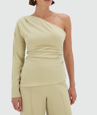 JV KELVIS one shoulder top - dusty green