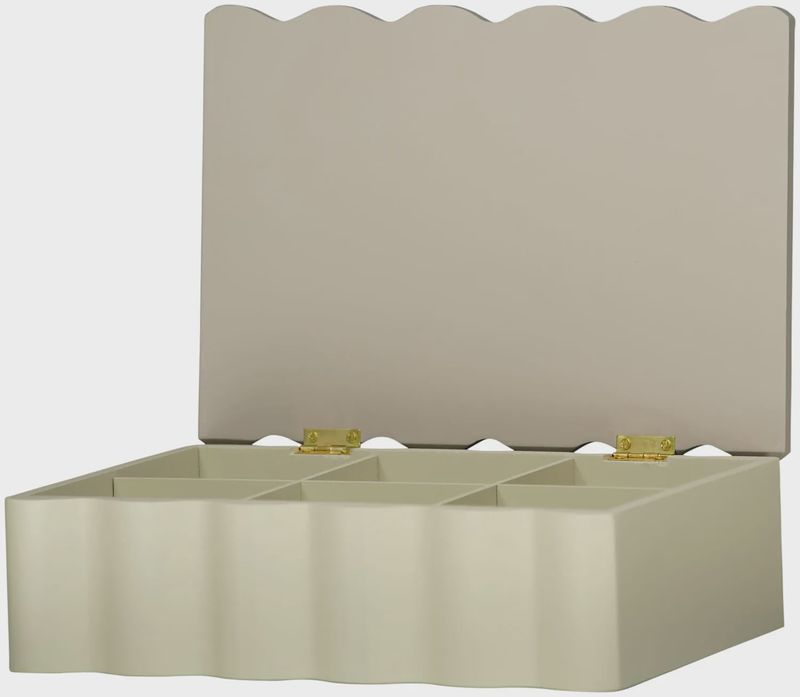 Theedoos geribbeld - beige