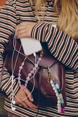 Short phone cord 'Pink Twist'