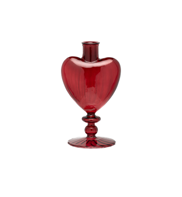 Kandelaar/vaas hart - bordeaux maroon