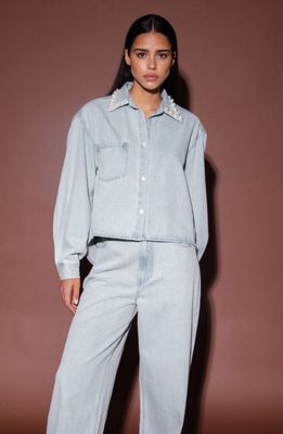 AMAYA MARLOU denim blouse - blue pearls