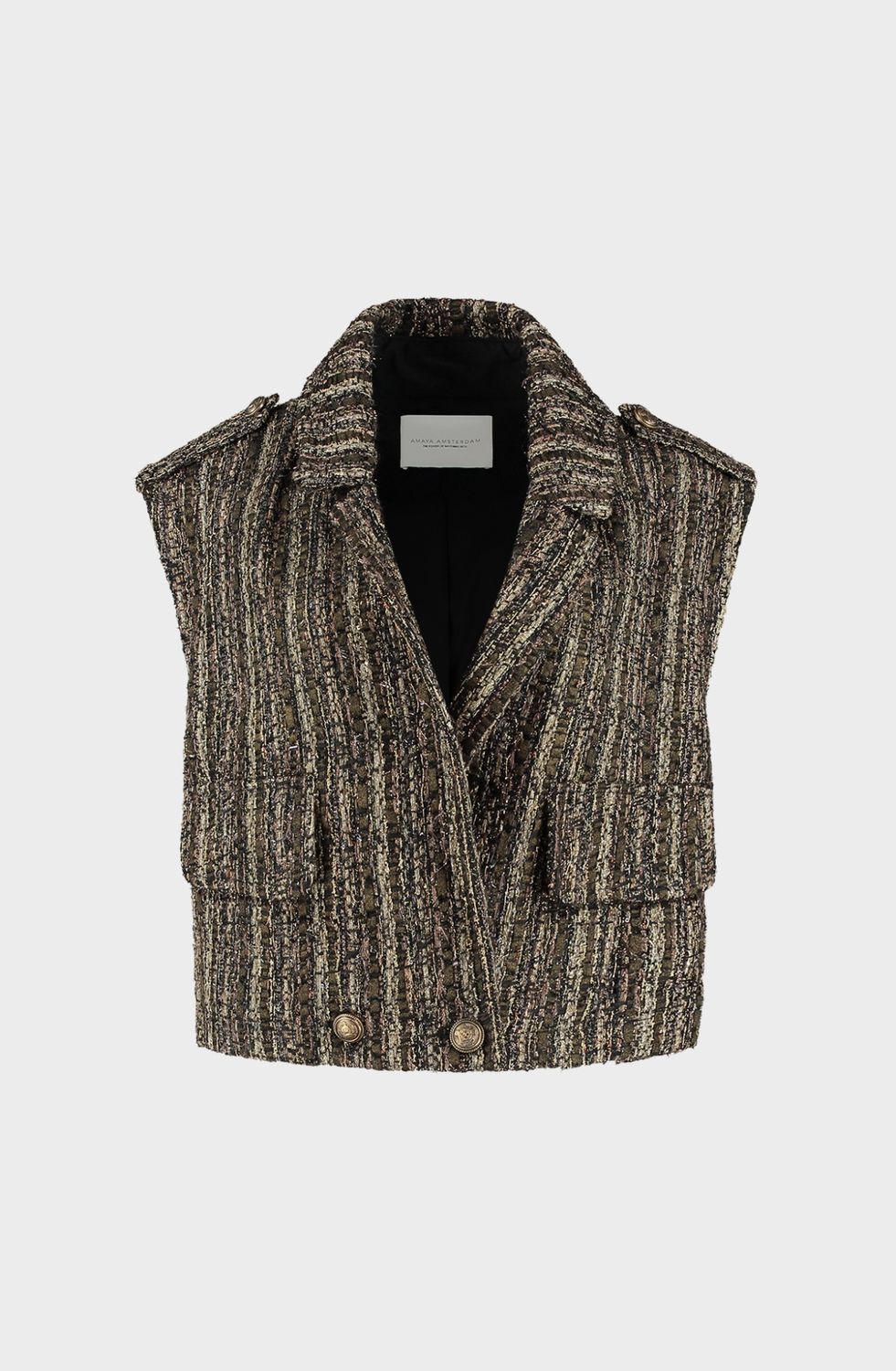 AMAYA DAY gilet - brown/gold