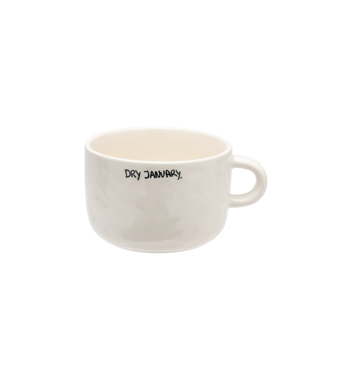 Cappuccino mok met tekst &#39;Dry January&#39;