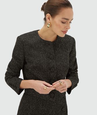 JV REMI cropped blazer - zwart/goud