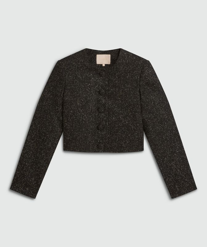 JV REMI cropped blazer - zwart/goud
