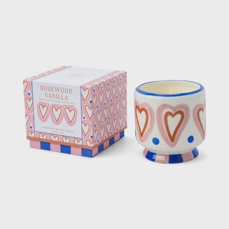 Geurkaars 'rosewood vanilla' hearts