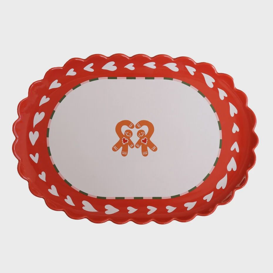 Ovale serveerschaal &#39;Gingerbread Love&#39;