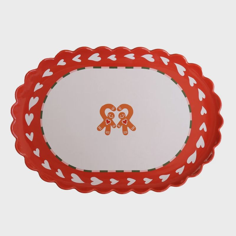 Ovale serveerschaal &#39;Gingerbread Love&#39;