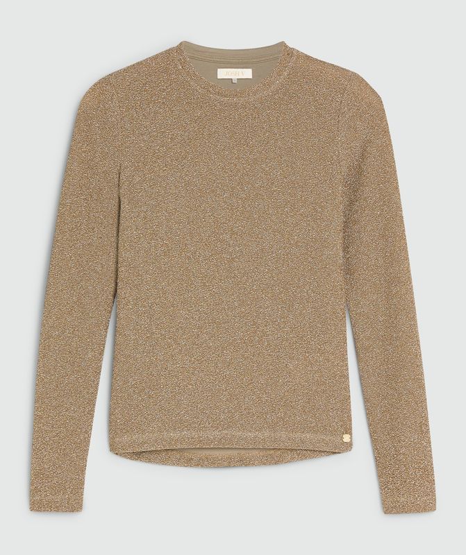 JV PALMER top lange mouw - dark gold