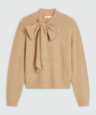 JV PEMMA truitje met strik - light brown melange