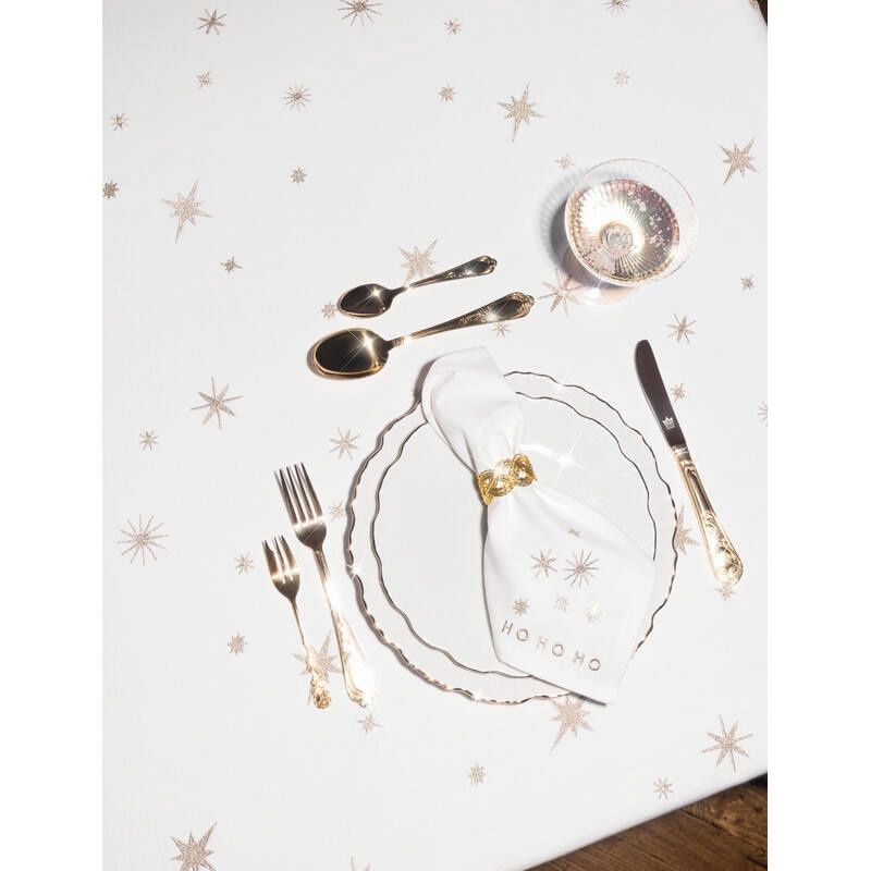 Tafelkleed VONDELS - white &amp; gold 240x140 cm