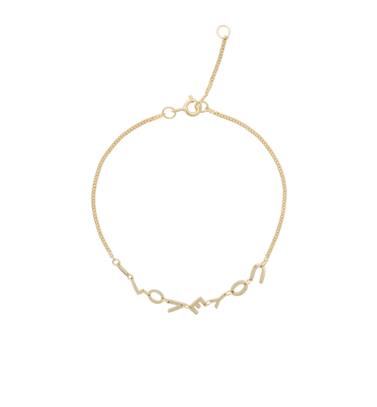 Anna + Nina 'i love you' armband - goud