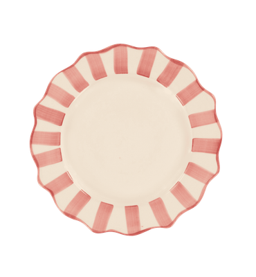 Dinerbord geribbeld Pink