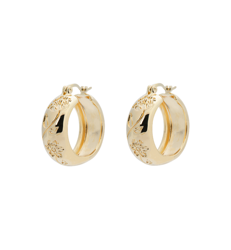 Anna + Nina 'flower garland' oorringen - goud
