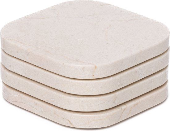 Marmeren onderzetters - set van 4, Colour: Beige