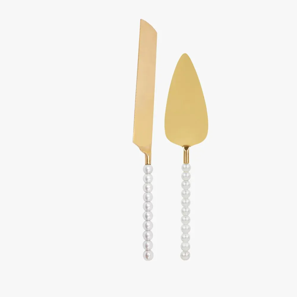 Set of Pearl Cake Knife and Server