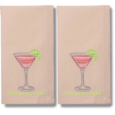 Geborduurde servetten, Soort: COCKTAIL CLUB